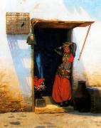 Woman of Cairo at her Door Jean Leon Gerome